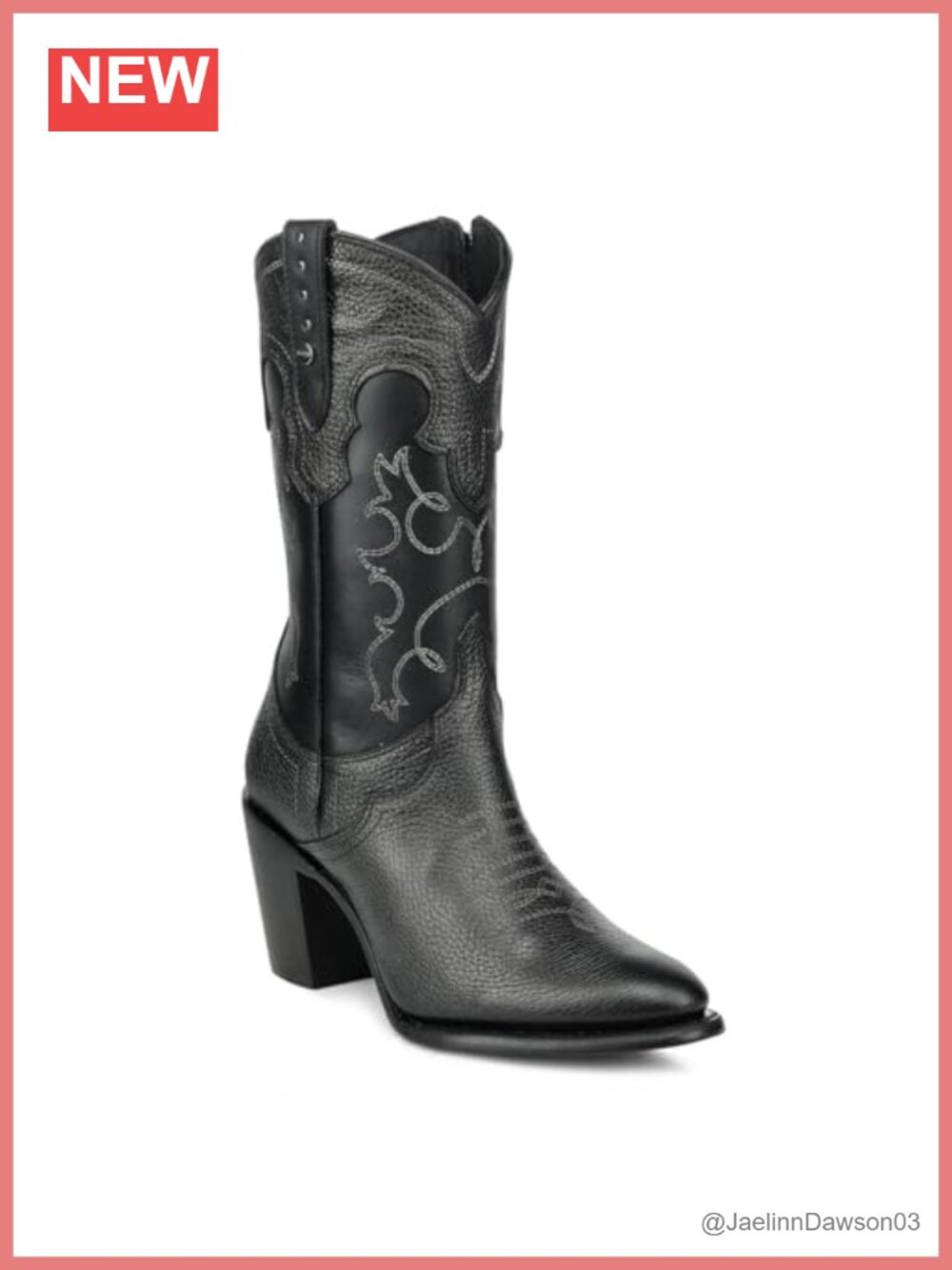 Genuine Bovine Leather Western Boot Goodyear Welt Mid-Calf